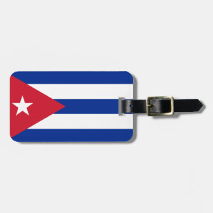 Flag of Cuba Luggage Tag w/ leather strap