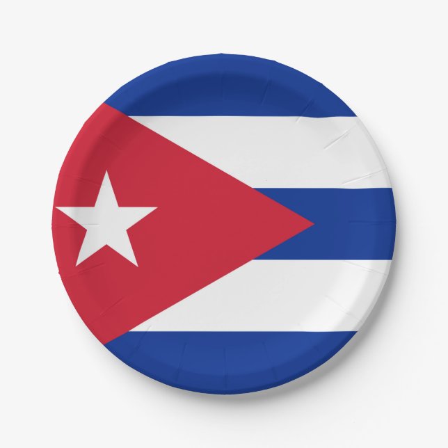 Flag of Cuba Paper Plates (Front)