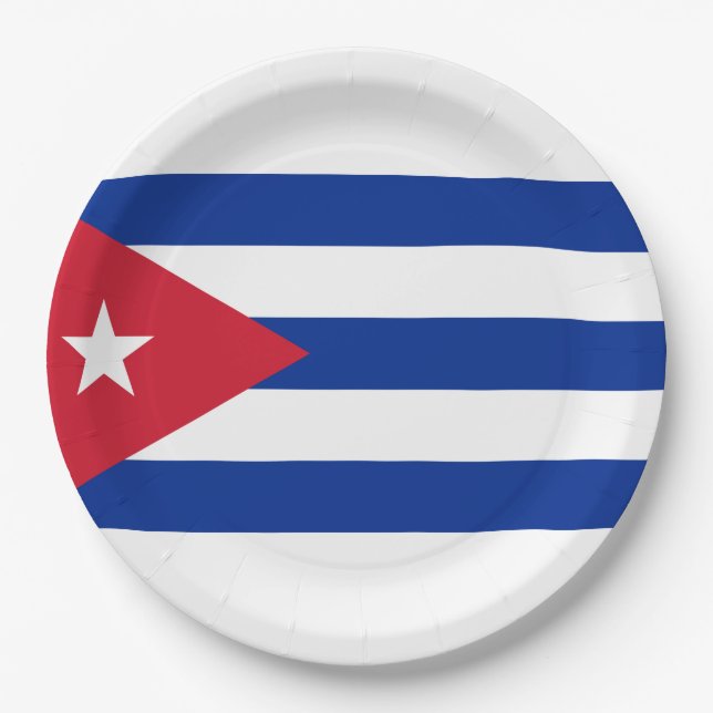 Flag of Cuba Paper Plates (Front)