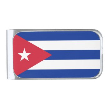 Flag Of Cuba Silver Finish Money Clip by YLGraphics at Zazzle