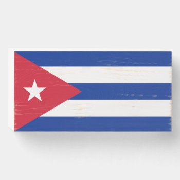 Flag Of Cuba Wooden Box Sign by YLGraphics at Zazzle