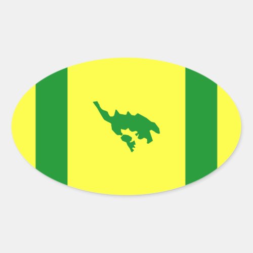 Flag of Culebra Puerto Rico Oval Sticker
