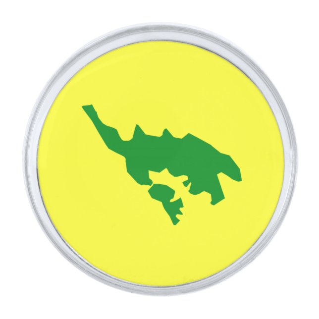 Flag of Culebra, Puerto Rico Silver Finish Lapel Pin (Front)