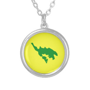 Flag of Culebra, Puerto Rico Silver Plated Necklace