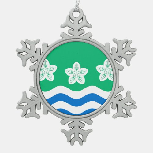 Flag of Cumberland Snowflake Pewter Christmas Ornament