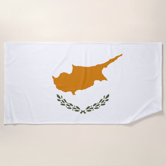 Flag of Cyprus (Greek Cypriot) Beach Towel (Front)