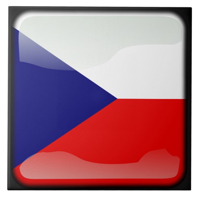 Flag of Czech Republic Ceramic Tile (Front)