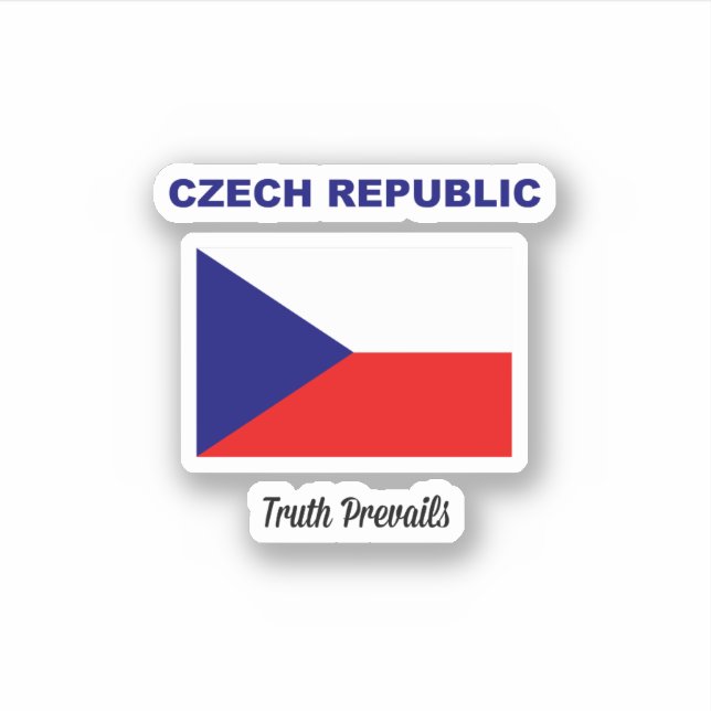 Flag of Czech Republic, labeled Sticker (Front)