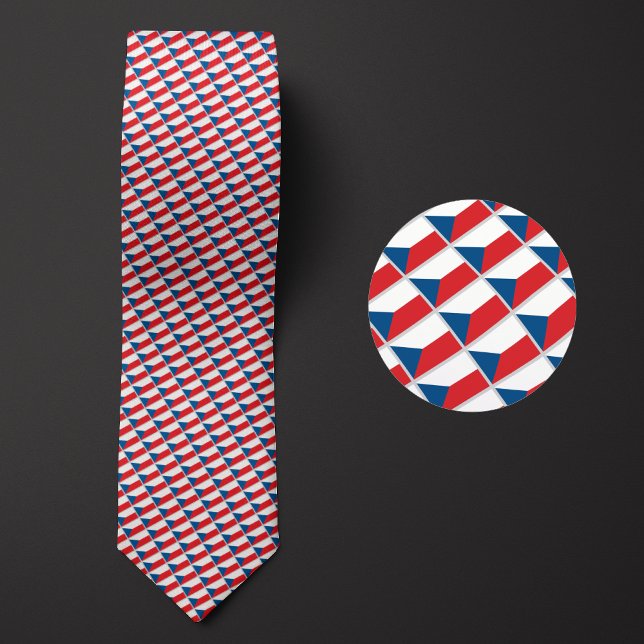 Flag of Czechia Pattern Neck Tie (Creator Uploaded)