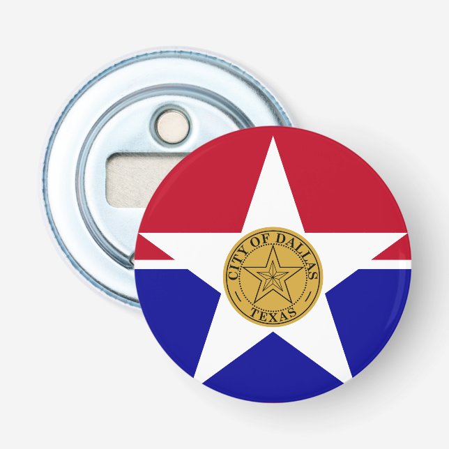 Flag of Dallas, Texas Bottle Opener (Front)