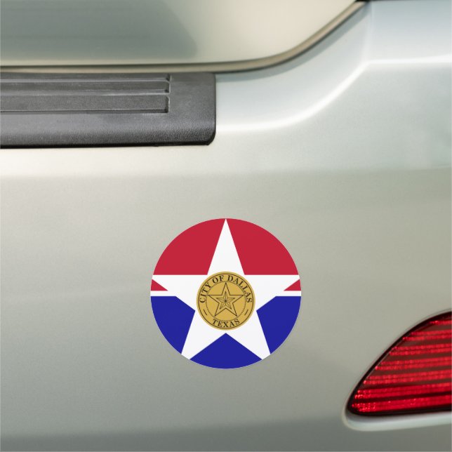 Flag of Dallas, Texas Car Magnet (In Situ)