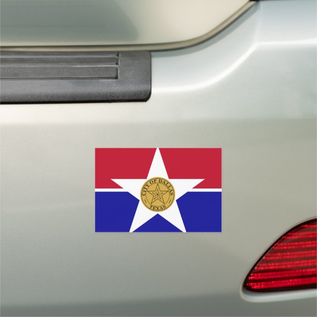 Flag of Dallas, Texas Car Magnet (In Situ)