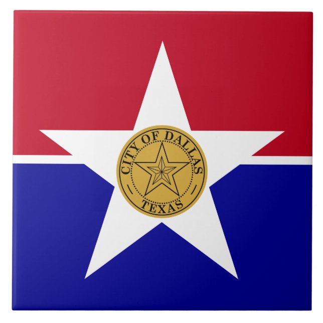 Flag of Dallas (Texas) Ceramic Tile (Front)