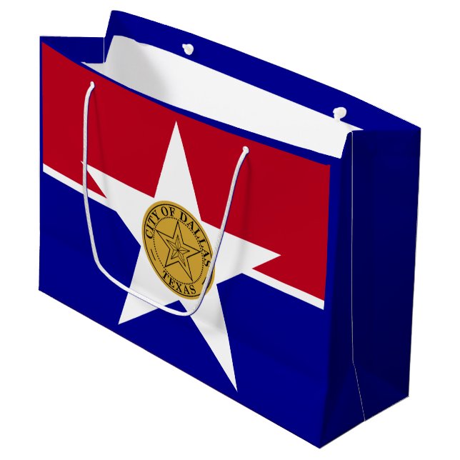 Flag of Dallas, Texas Large Gift Bag (Front Angled)