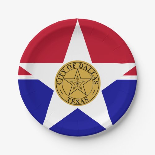 Flag of Dallas Texas Paper Plates