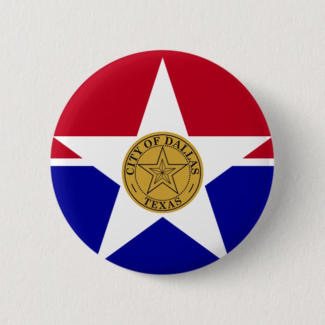 Flag of Dallas, Texas Pinback Button (Front)
