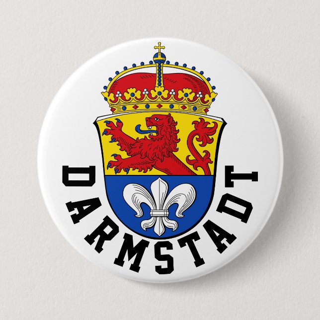 Flag of Darmstadt, Germany Button (Front)