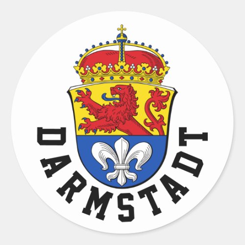 Flag of Darmstadt Germany Classic Round Sticker