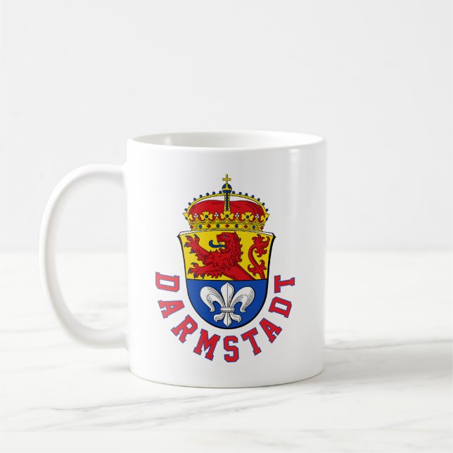 Flag of Darmstadt, Germany Coffee Mug (Left)