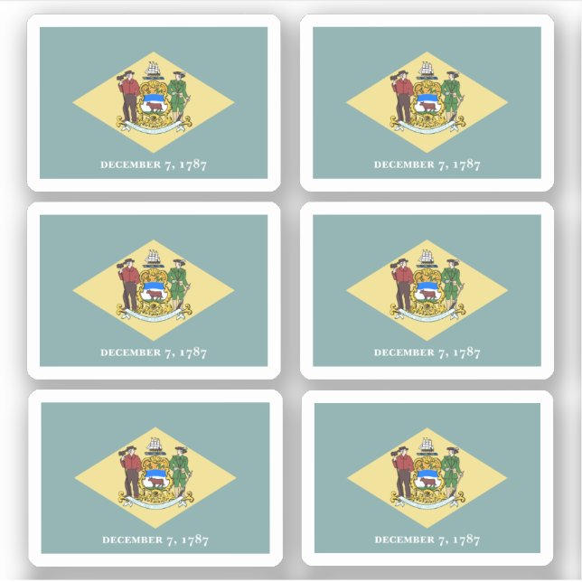 Flag of Delaware, American state flag Sticker (Front)