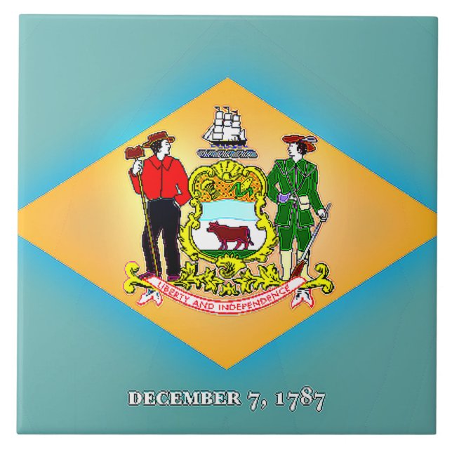 Flag of Delaware Ceramic Tile (Front)