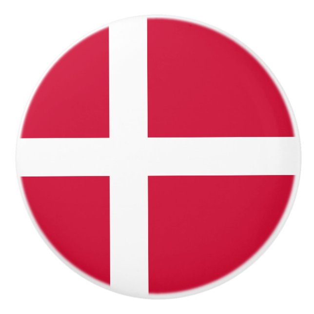 Flag of Denmark Ceramic Knob (Front)