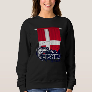 Flag Of Denmark  Fishing In Denmark  Denmark Fishi Sweatshirt