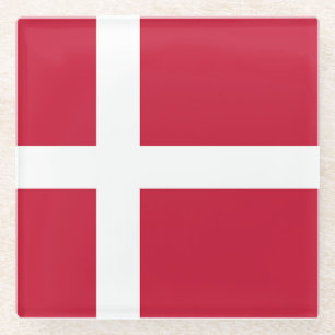 Flag of Denmark Glass Coaster