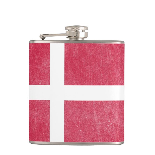 Flag of Denmark Grunge Flask (Front)