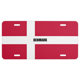 Flag of Denmark, labeled, License Plate