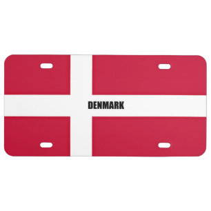 Flag of Denmark, labeled, License Plate