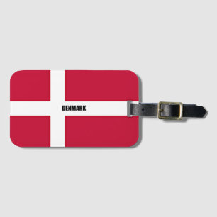 Flag of Denmark, labeled, Luggage Tag