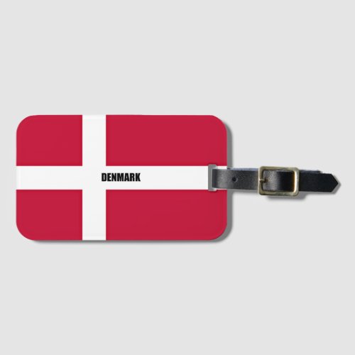 Flag of Denmark labeled    Luggage Tag