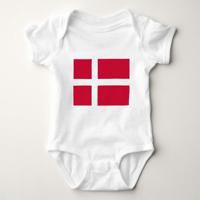 Flag of Denmark or Danish Cloth Baby Bodysuit (Front)