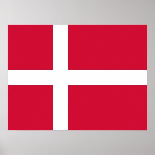 Flag of Denmark or Danish Cloth Poster