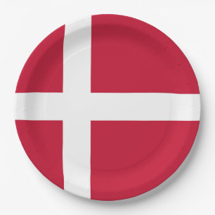 Flag of Denmark Paper Plates
