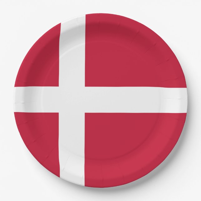 Flag of Denmark Paper Plates (Front)