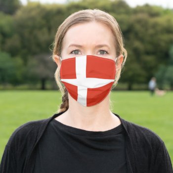 Flag Of Denmark Patriotic Adult Cloth Face Mask by DigitalSolutions2u at Zazzle