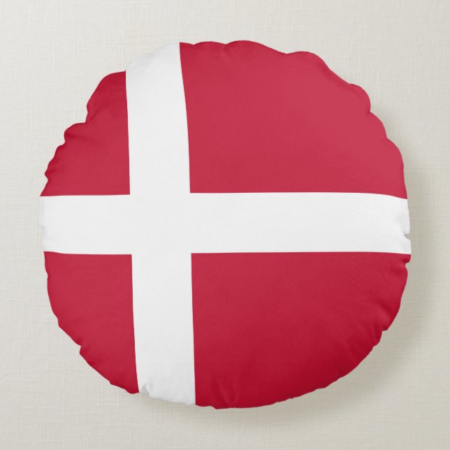 Flag of Denmark Round Pillow (Front)