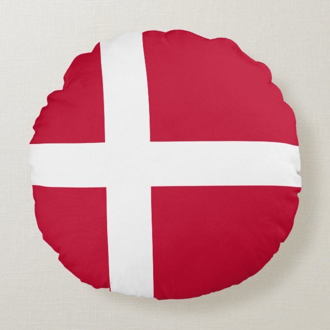 Flag of Denmark Round Pillow (Front)