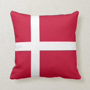 Flag of Denmark - Scandinavian cross Throw Pillow