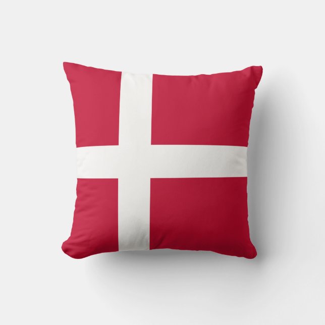 Flag of Denmark Throw Pillow (Front)