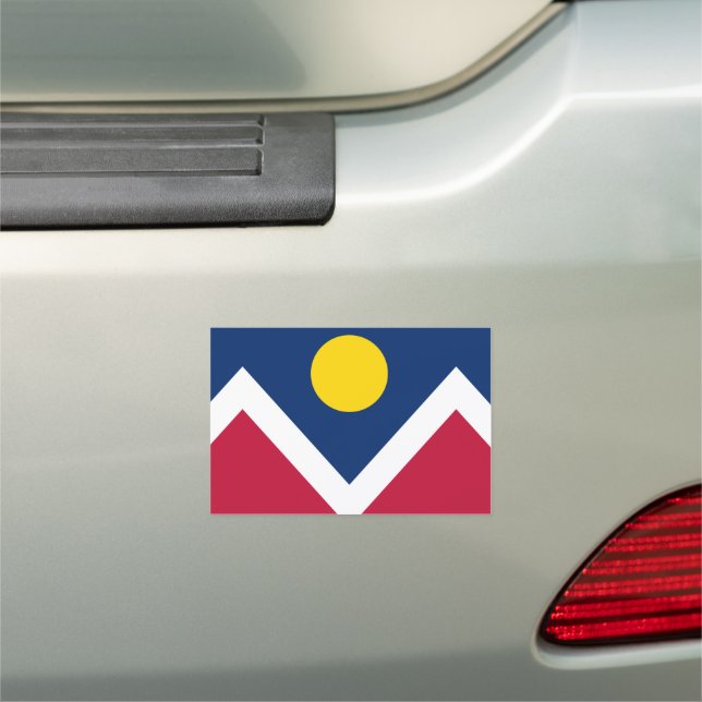 Flag of Denver, Colorado Car Magnet (In Situ)
