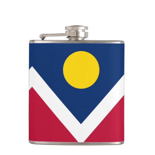 Flag of Denver Colorado Flask
