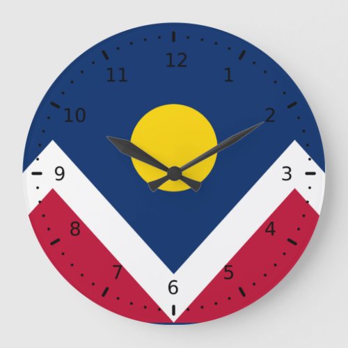 Flag of Denver Colorado Large Clock