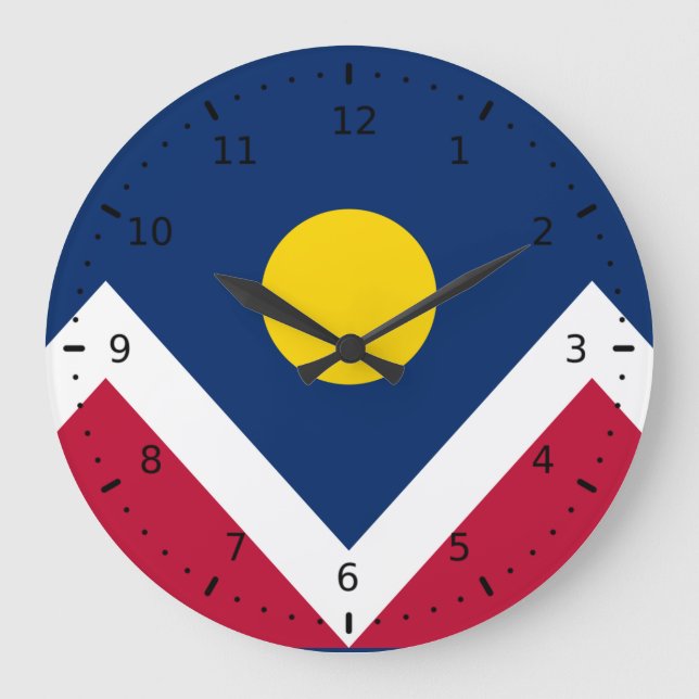 Flag of Denver, Colorado Large Clock (Front)