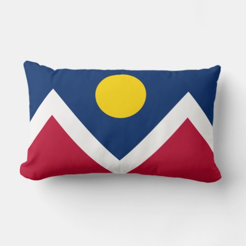 Flag of Denver Colorado Lumbar Pillow