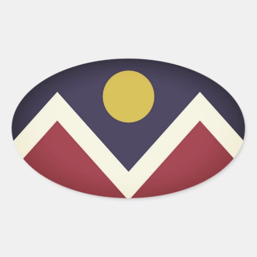 Flag of Denver Colorado Oval Sticker
