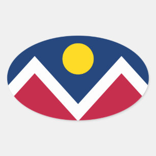 Flag of Denver, Colorado Oval Sticker