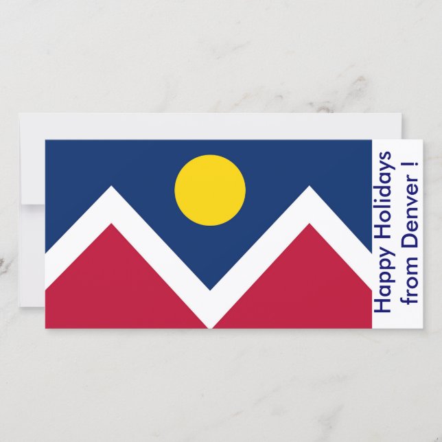 Flag of Denver, Happy Holidays from Denver, U.S.A. Holiday Card (Front)